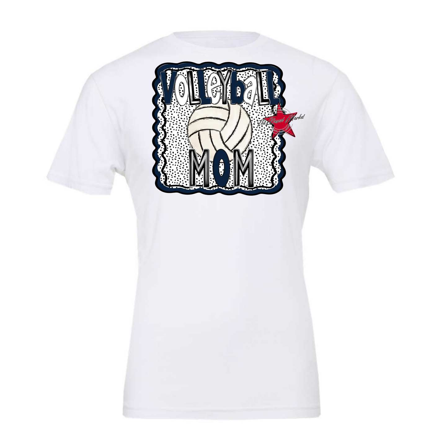 Volleyball Mom Dot Design-Navy