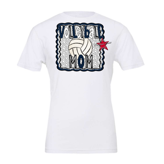 Volleyball Mom Dot Design-Navy