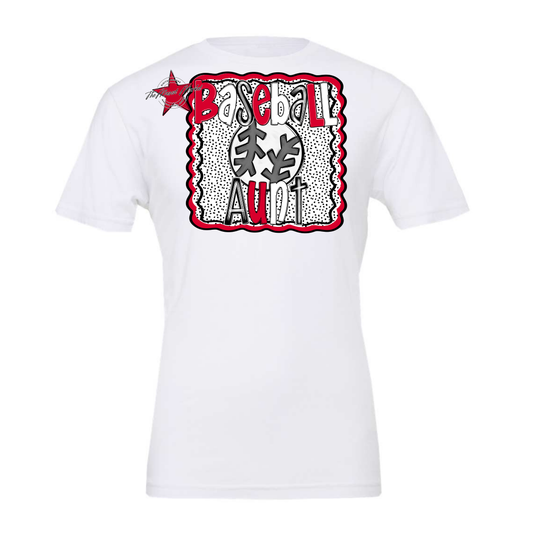 Baseball Aunt Dot Design-Red