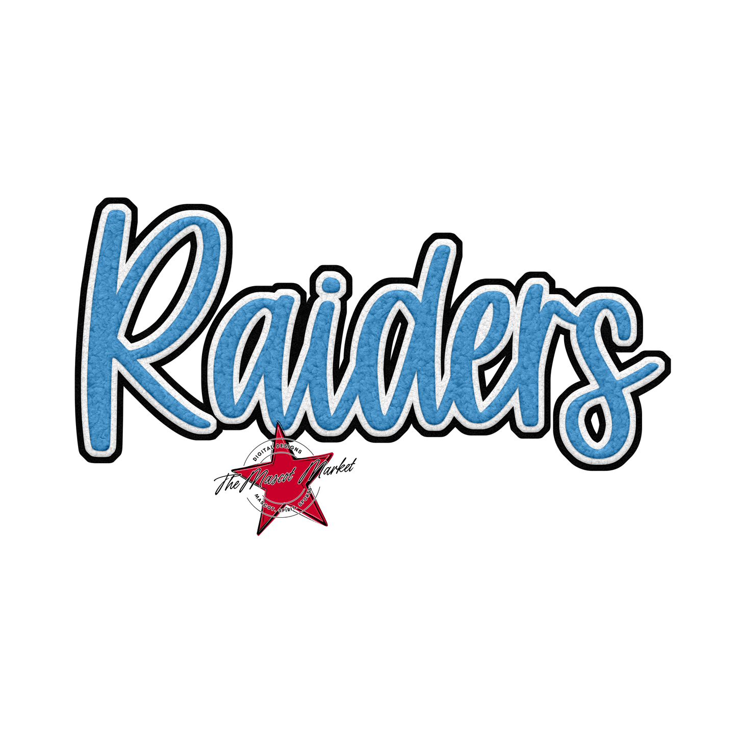 Raiders Faux Chenille Patch-Carolina Blue