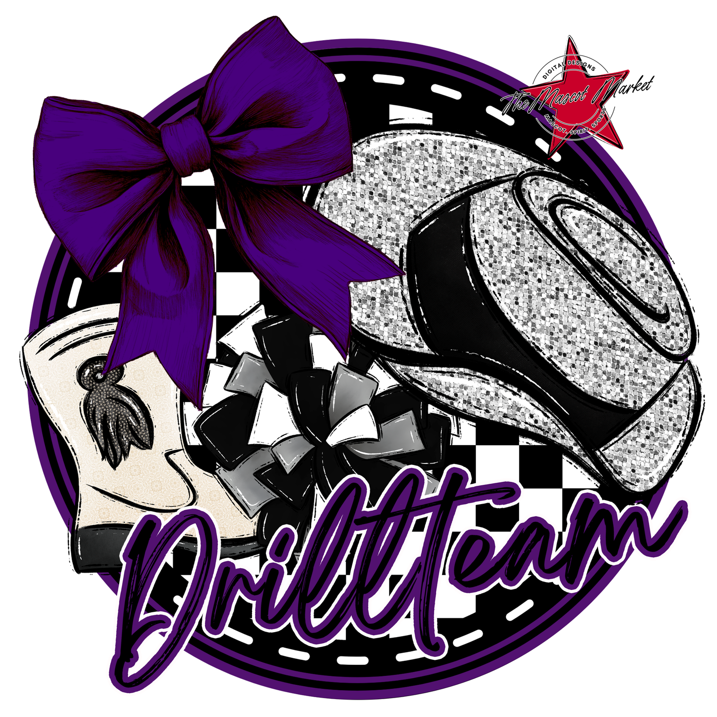 Drill team Circle Design-Purple