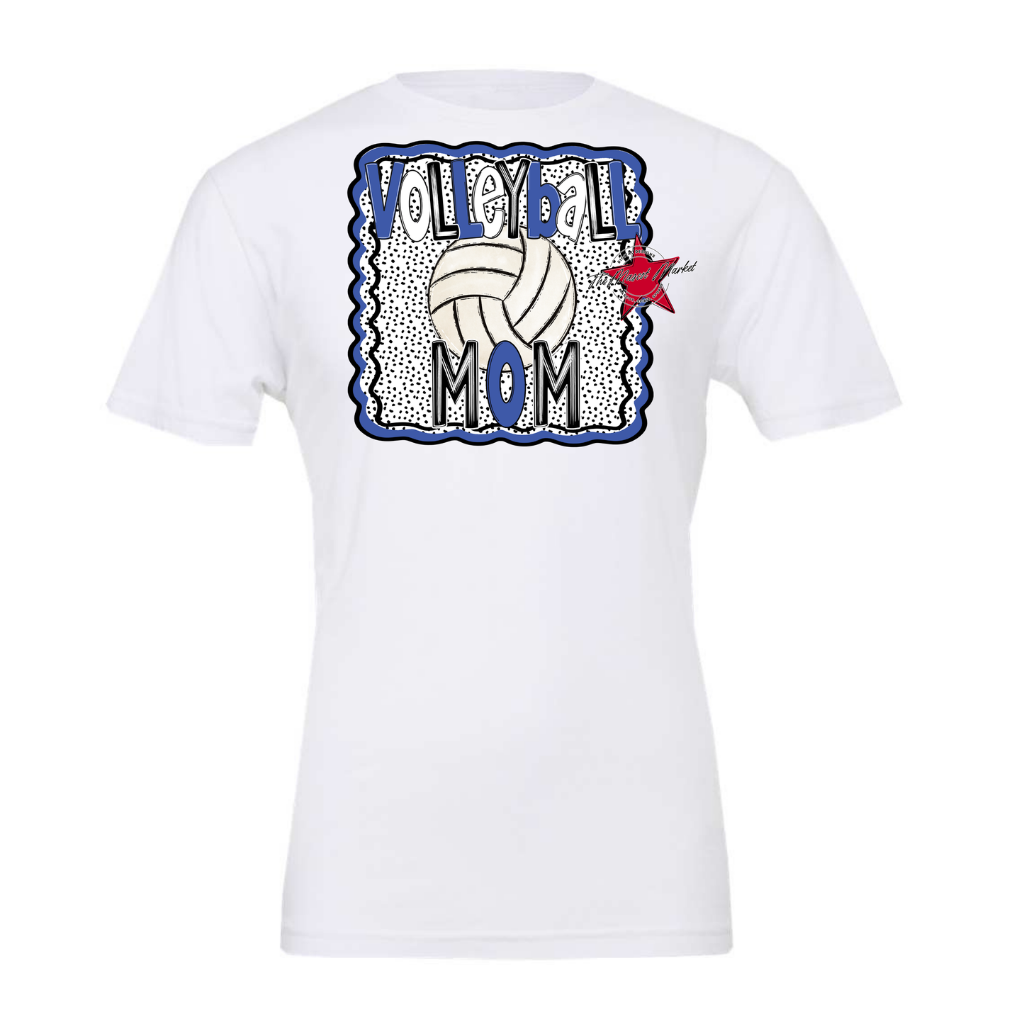 Volleyball Mom Dot Design-Off Blue