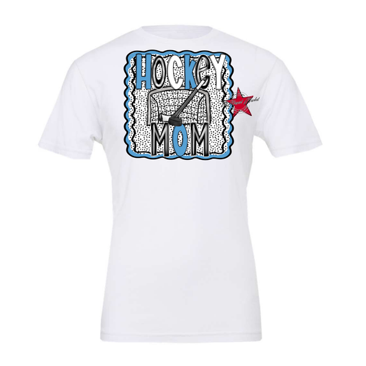 Hockey Mom Dot Design-Carolina Blue