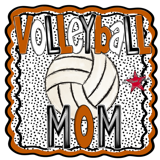 Volleyball Mom Dot Design-Burnt Orange