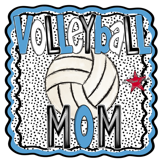 Volleyball Mom Dot Design-Carolina Blue