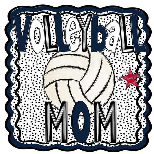 Volleyball Mom Dot Design-Navy