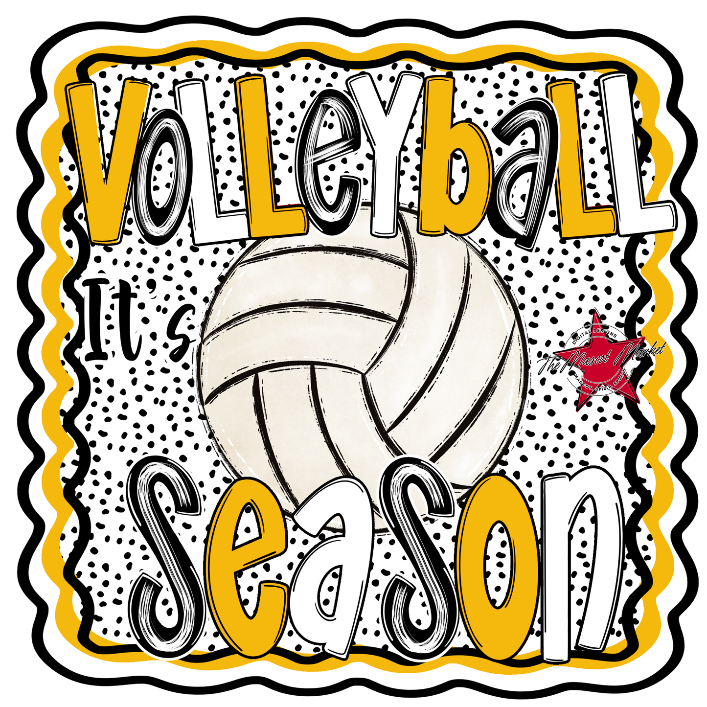 It's Volleyball Season Design-Yellow