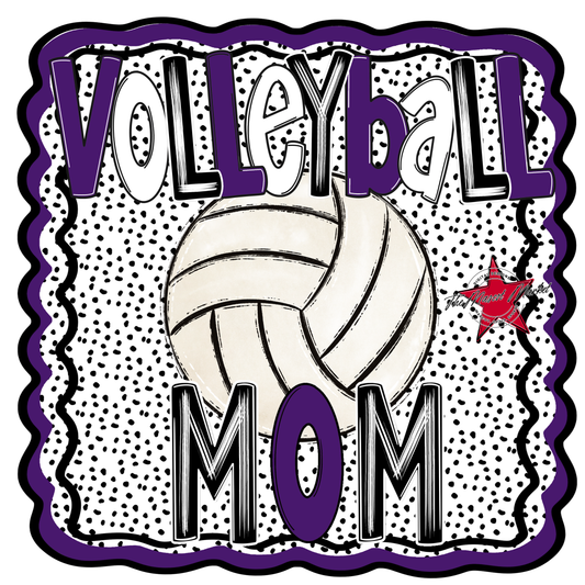 Volleyball Mom Dot Design-Purple