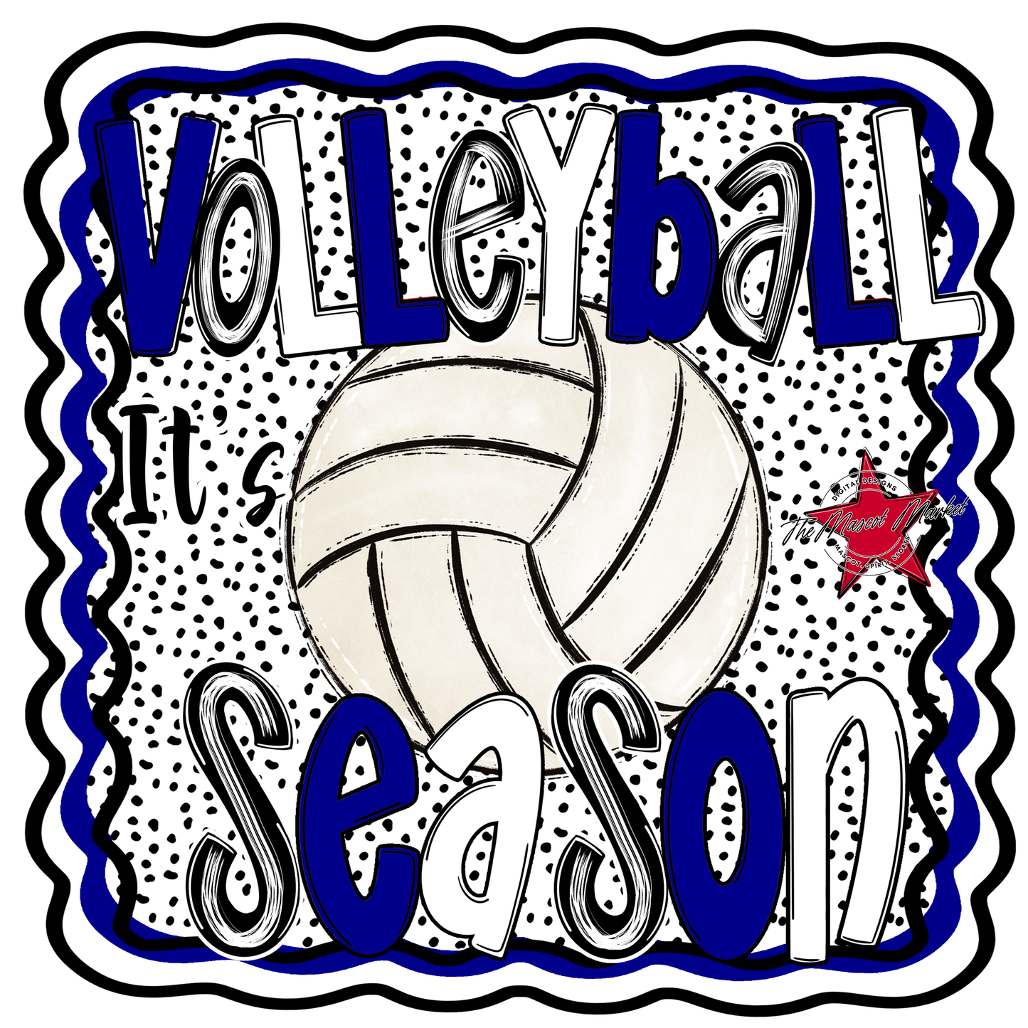 It's Volleyball Season Design-Blue