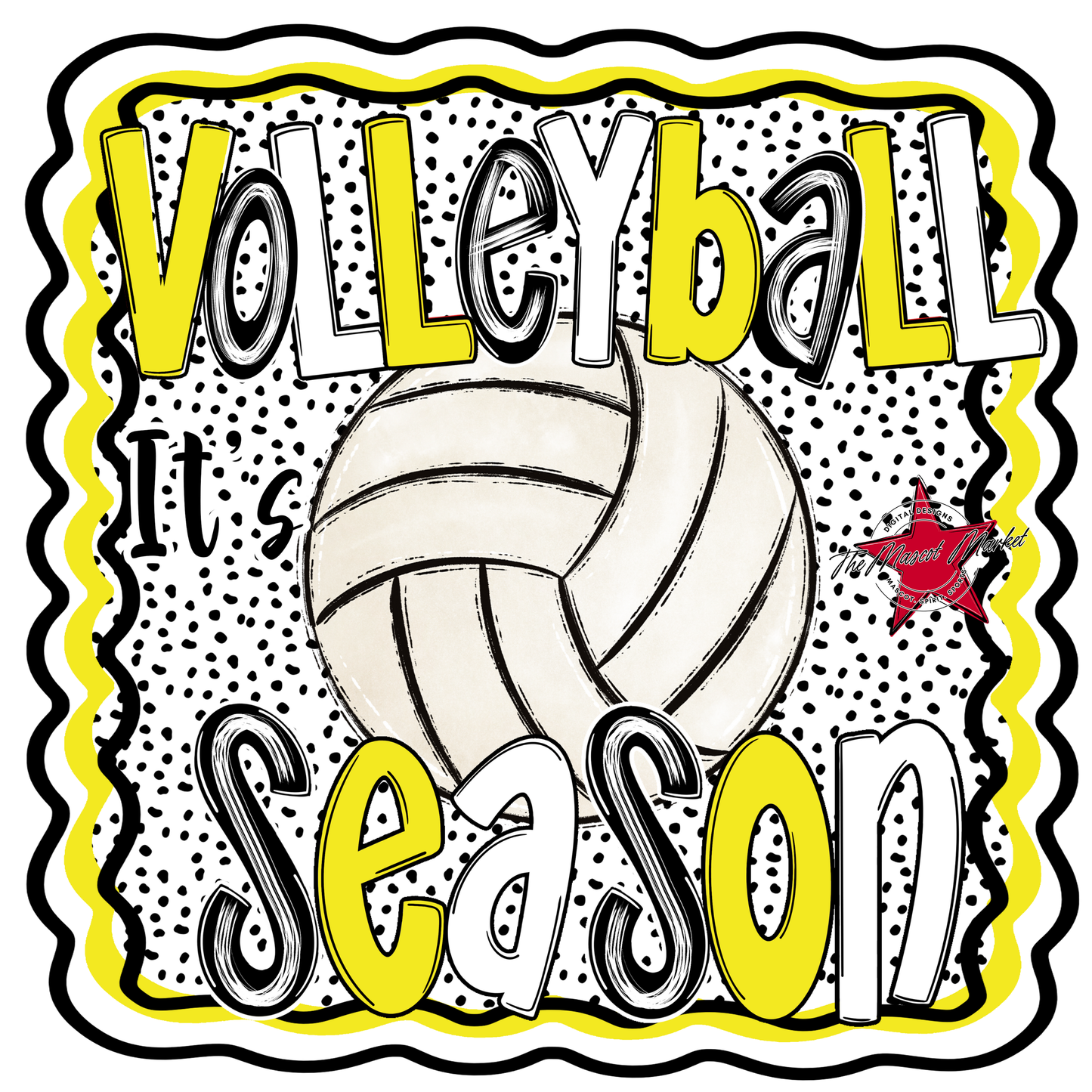 It's Volleyball Season Design-Bright Yellow