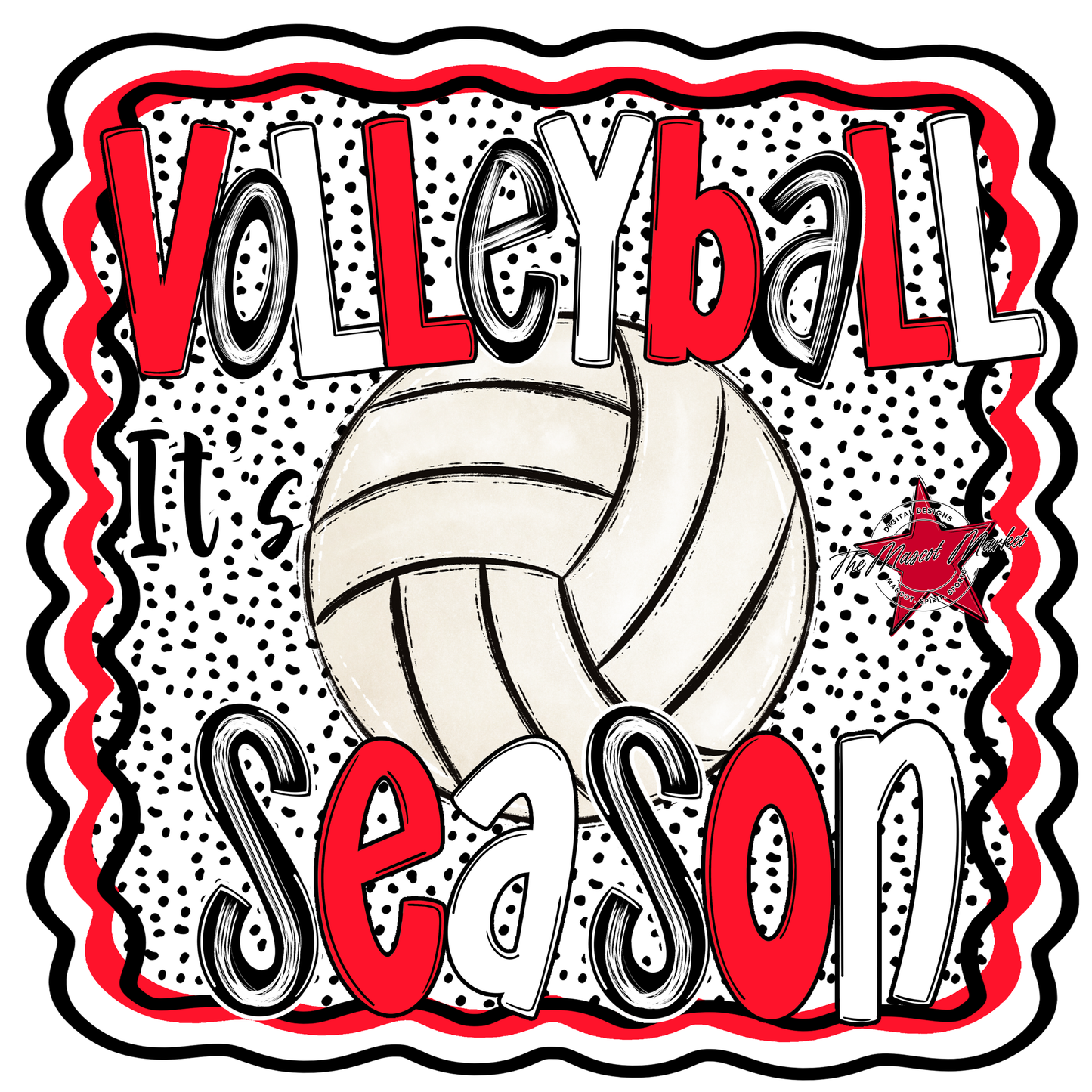 It's Volleyball Season Design-Bright Red