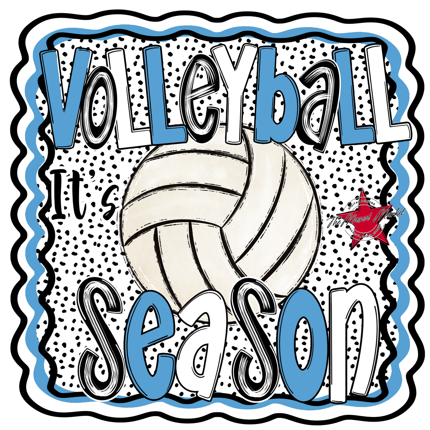 It's Volleyball Season Design-Carolina Blue