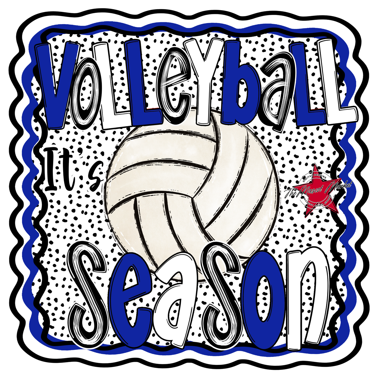 It's Volleyball Season Design-Royal Blue