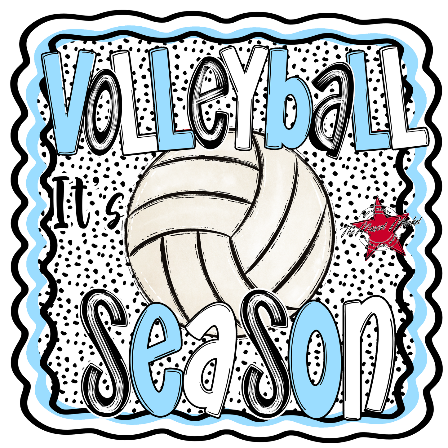 It's Volleyball Season Design-Columbia Blue