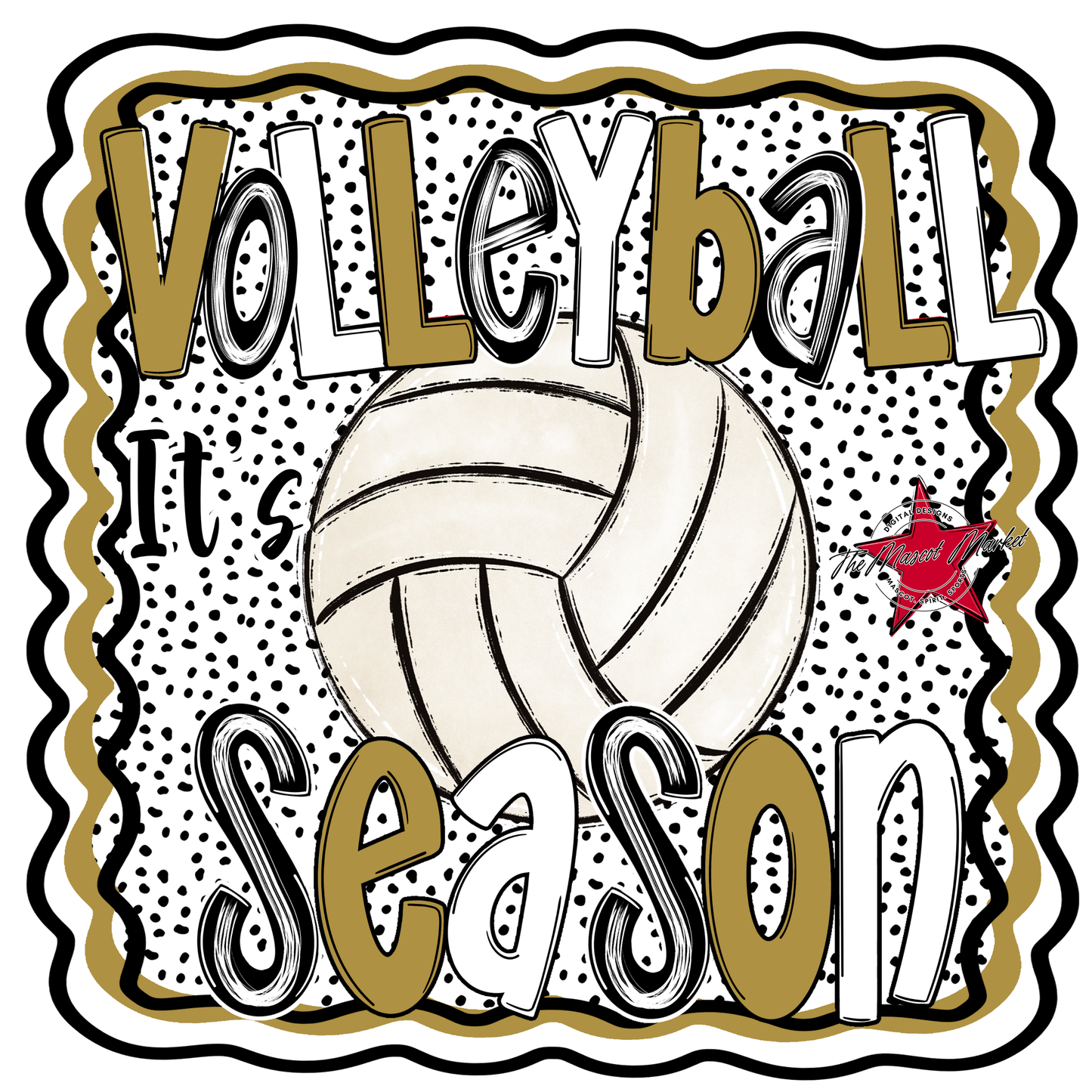It's Volleyball Season Design-Gold