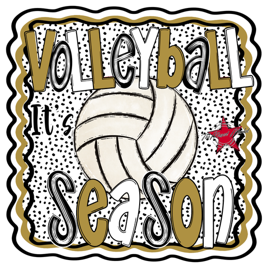 It's Volleyball Season Design-Gold