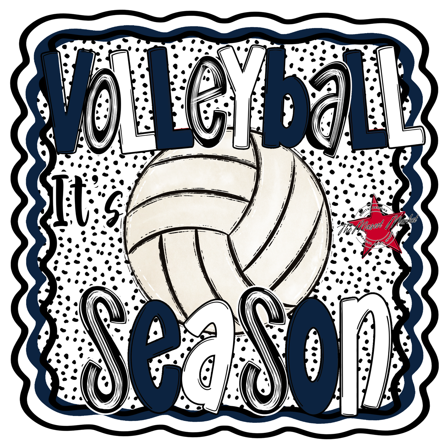 It's Volleyball Season Design-Navy
