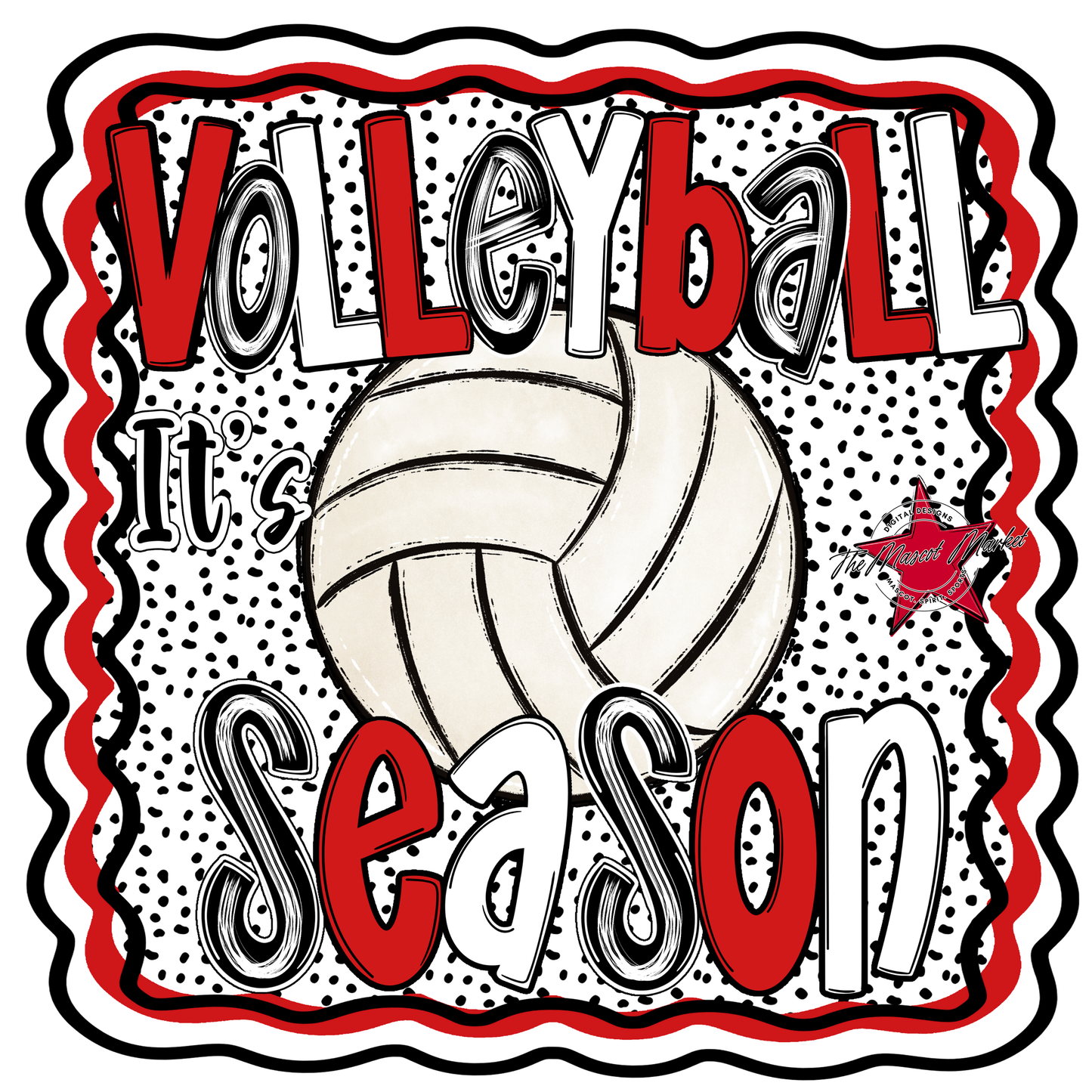 It's Volleyball Season Design-Red