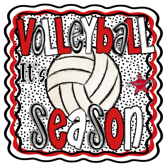 It's Volleyball Season Design-Red