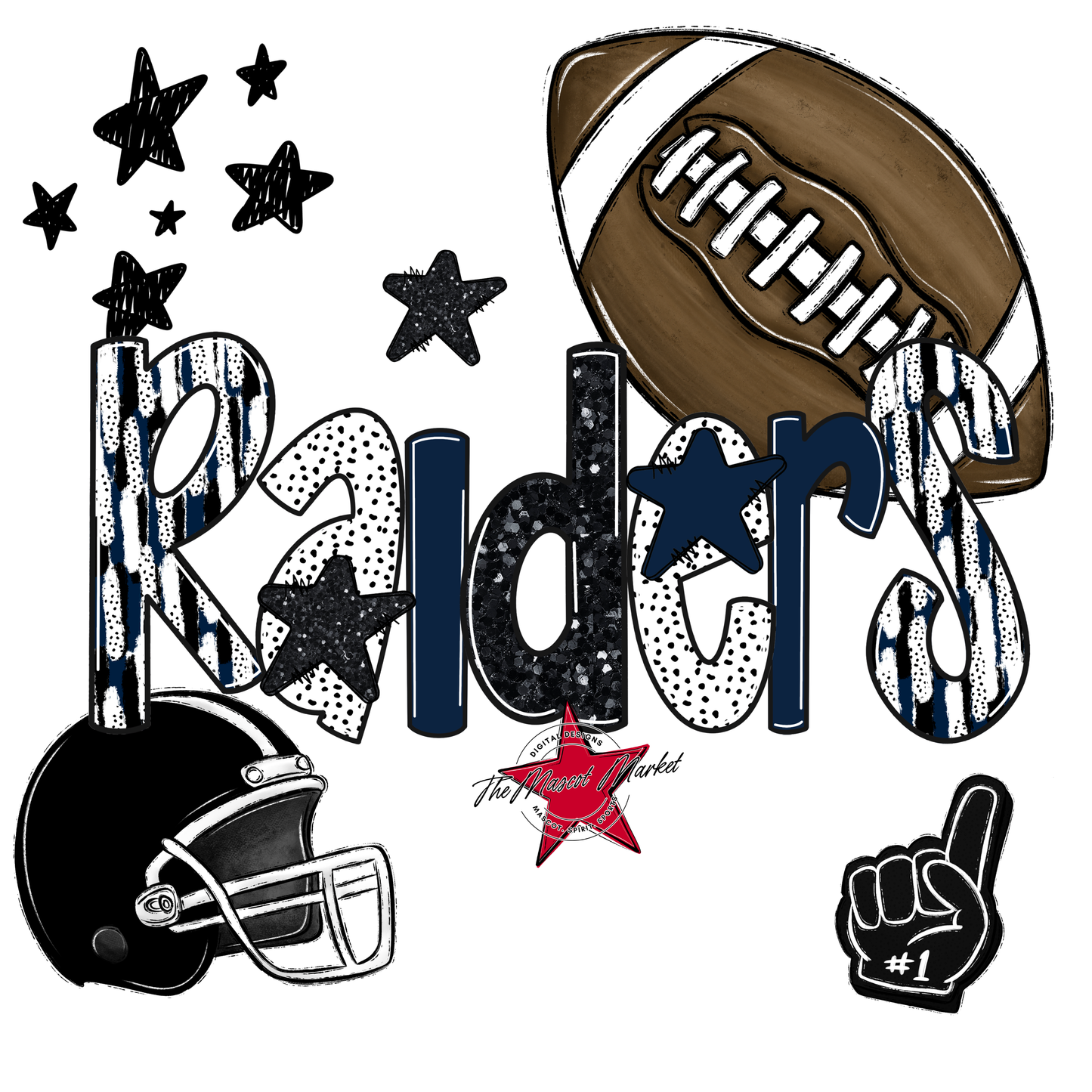 Raiders Football Scrape-Navy