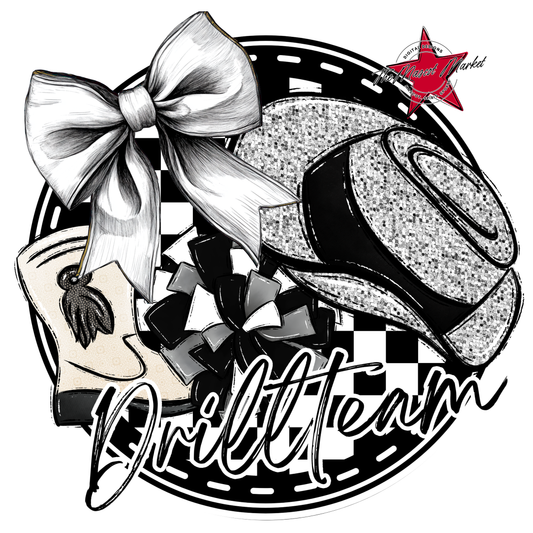 Drill team Circle Design-Black & White