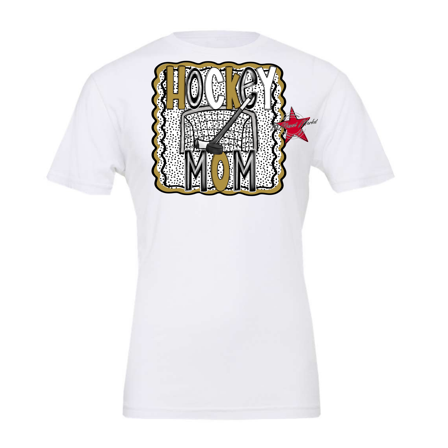 Hockey Mom Dot Design-Gold