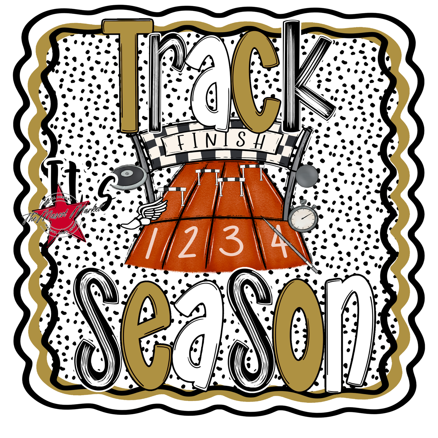 It's Track Season Dot Design-Gold