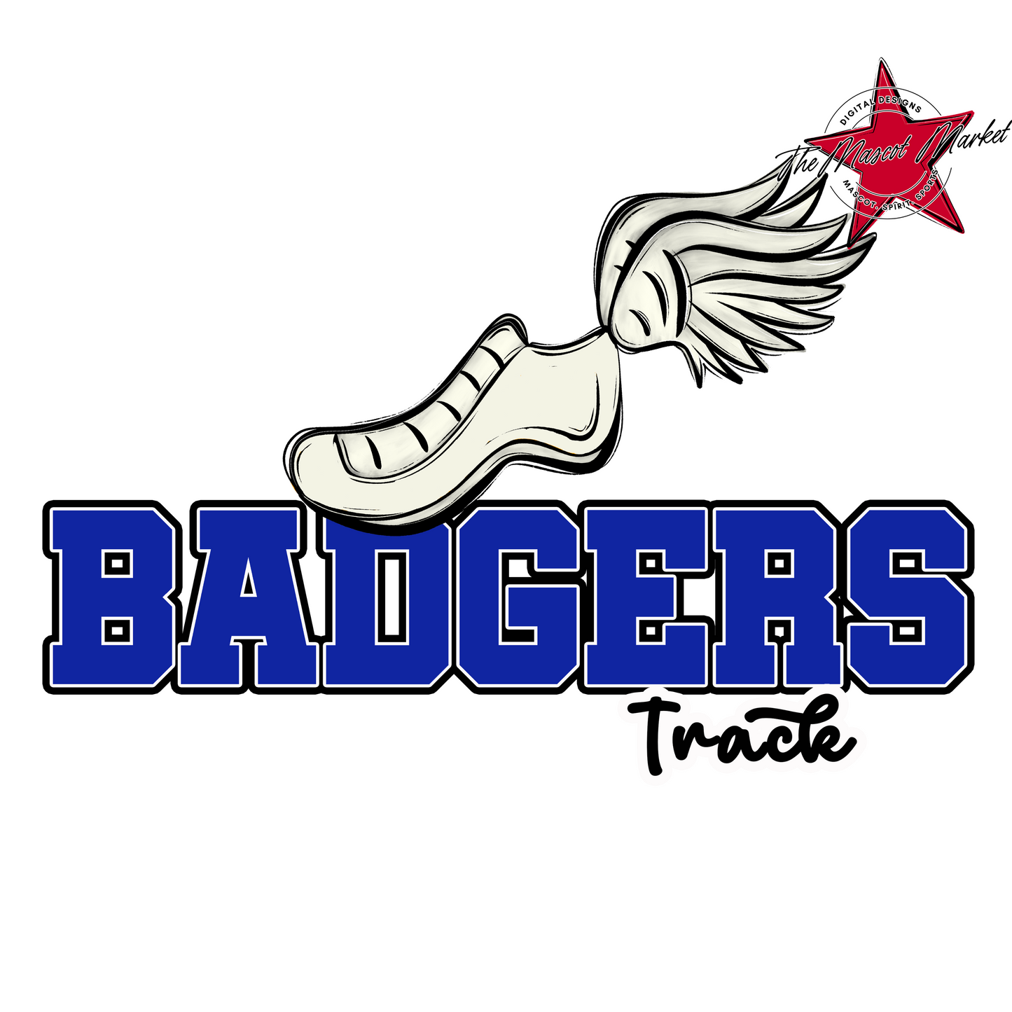 Badgers Varsity Track Design-Royal Blue