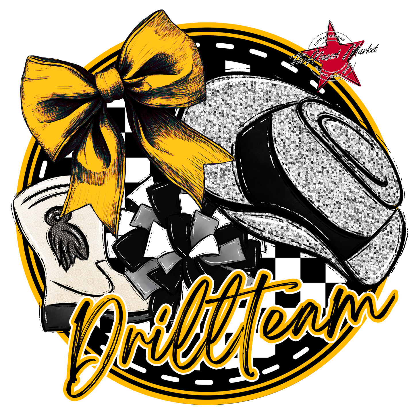 Drill team Circle Design-Yellow