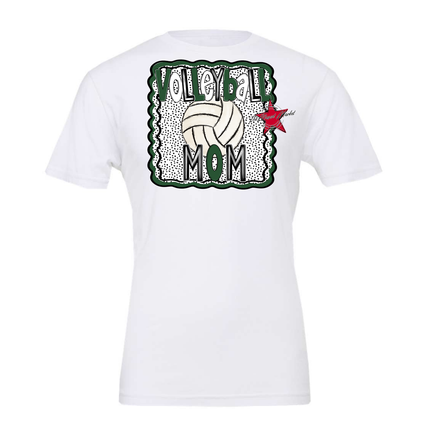 Volleyball Mom Dot Design-Green