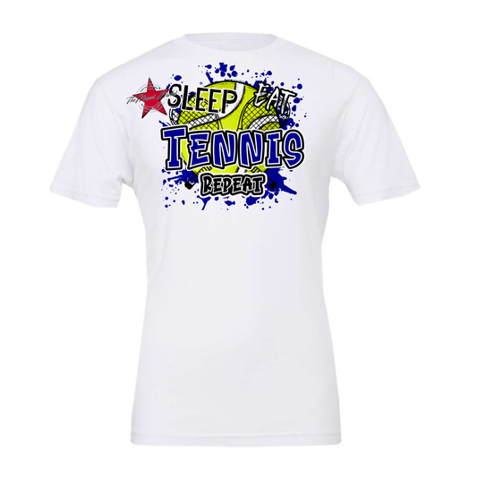 Eat Sleep Tennis Repeat-Blue