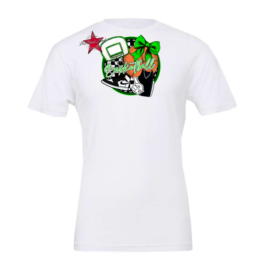 Circle Basketball Design-Bright Green