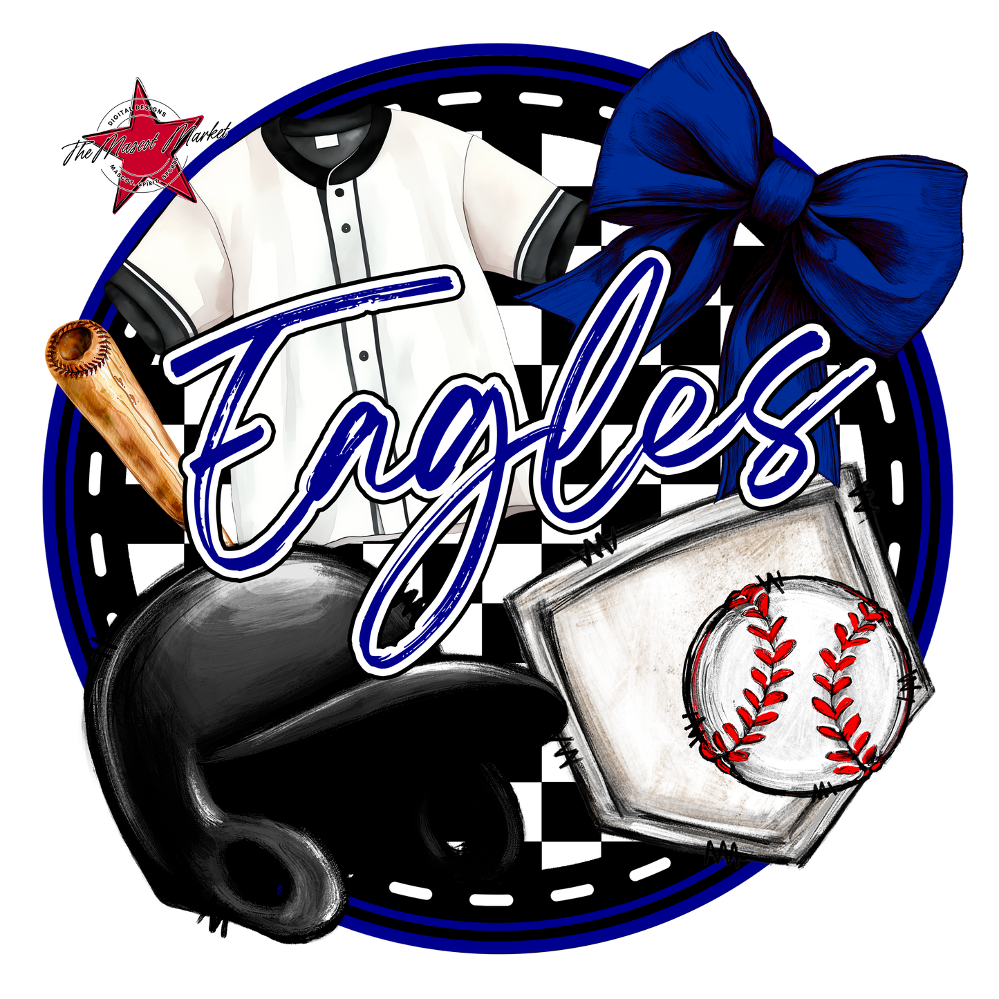 Eagles Circle Baseball Design-Blue