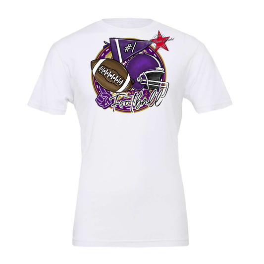 Football Circle Design-Purple-Gold