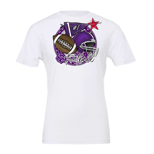 Football Circle Design-Purple-Grey