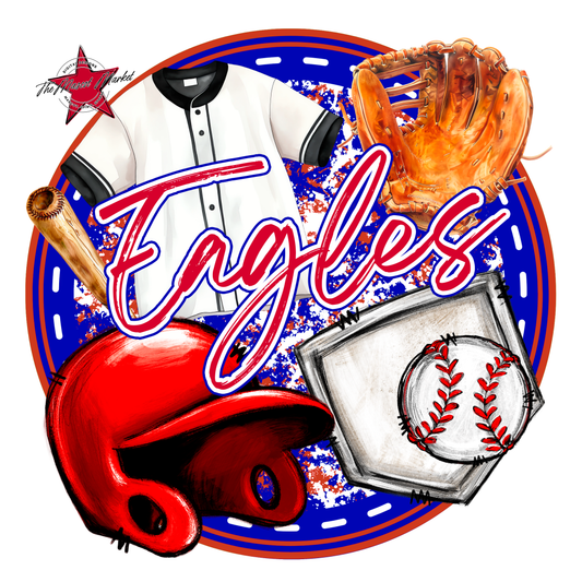 Eagles Circle Baseball Design-Blue-Red