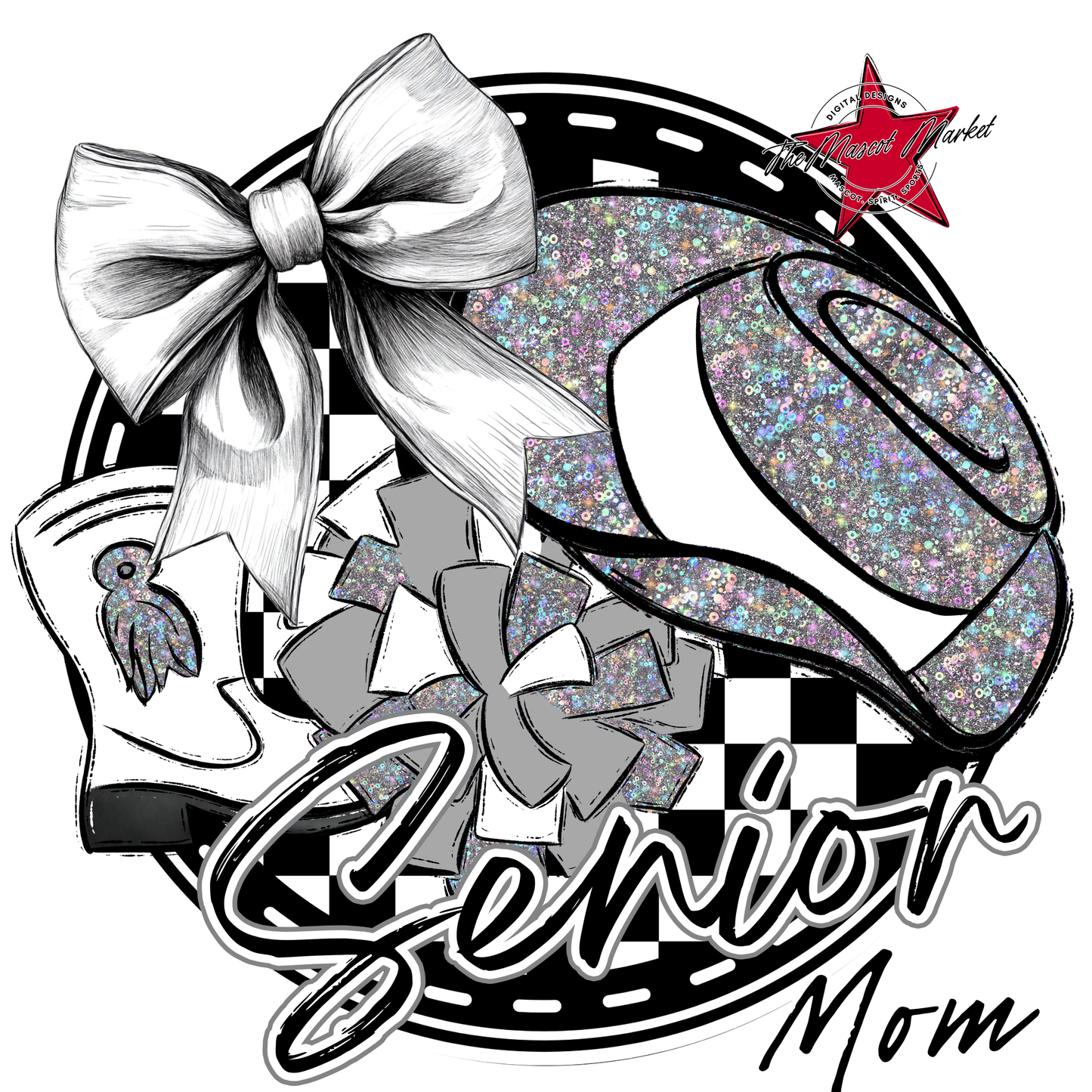 Senior Mom Drill team Circle Design-Silver