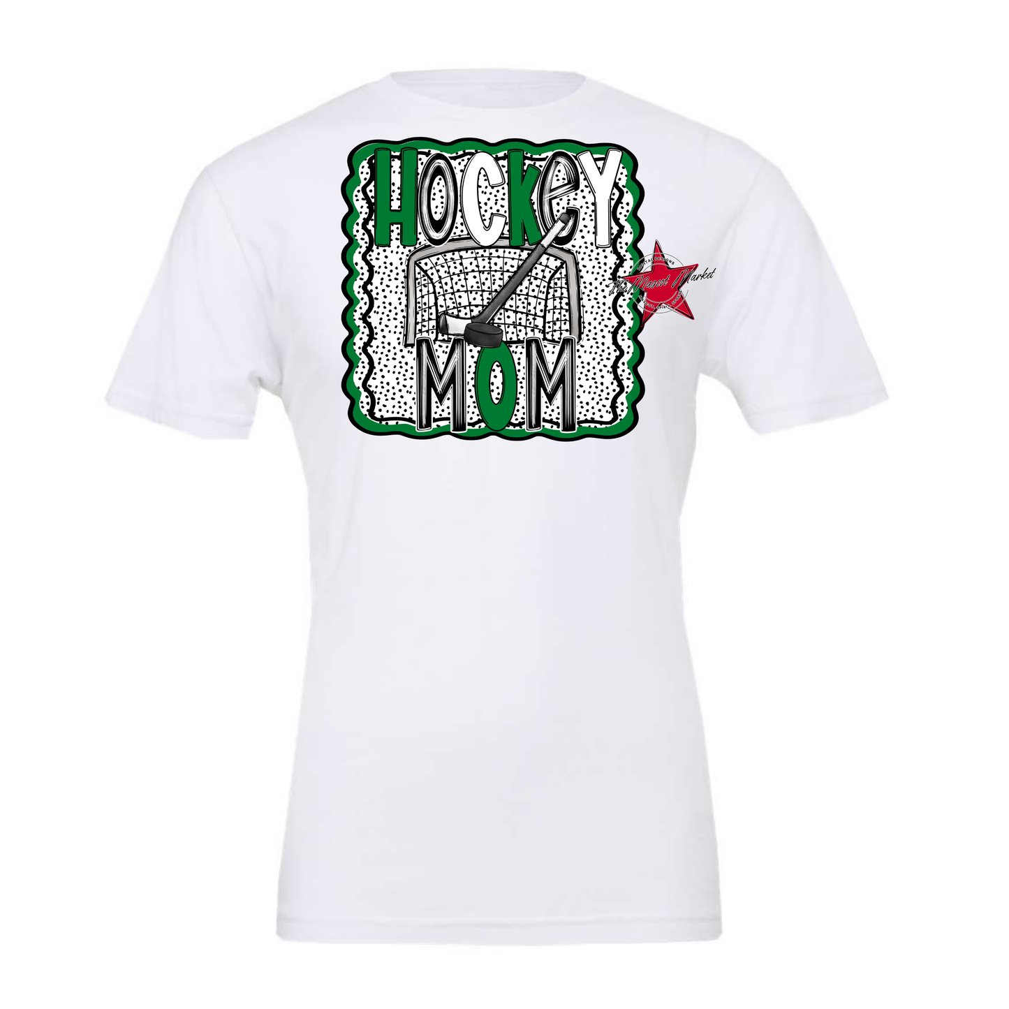 Hockey Mom Dot Design-Kelly Green