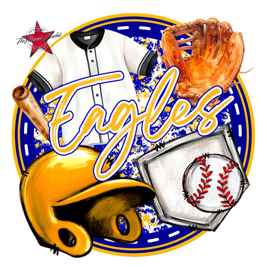 Eagles Circle Baseball Design-Blue-Yellow