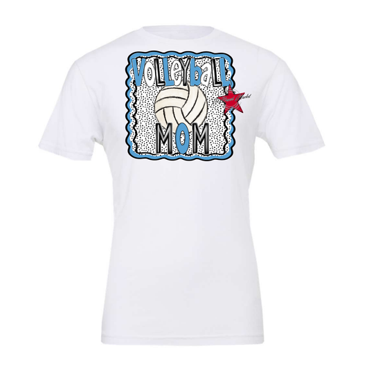 Volleyball Mom Dot Design-Carolina Blue
