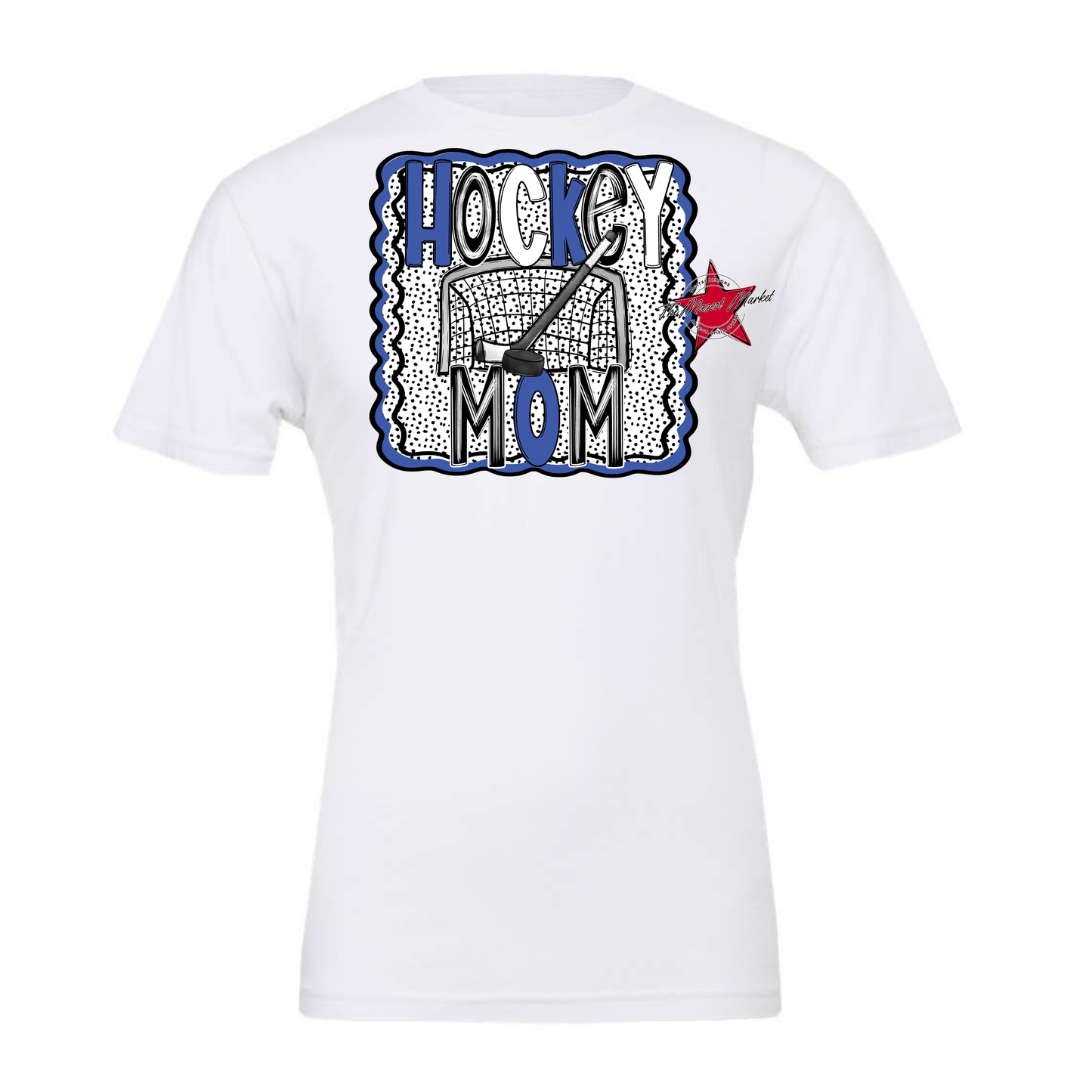 Hockey Mom Dot Design-Off Blue