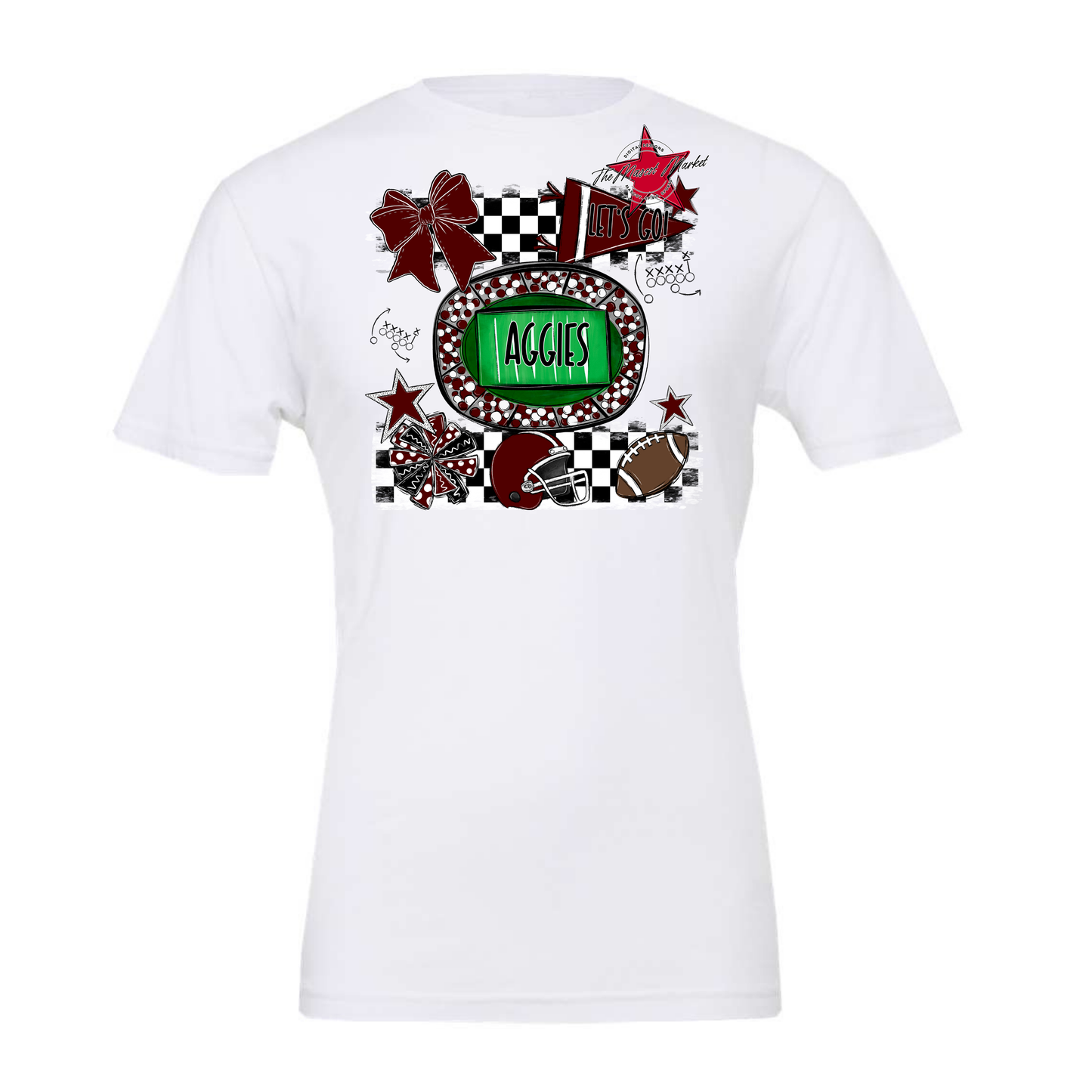 Aggies Checker Spirit Design-Maroon