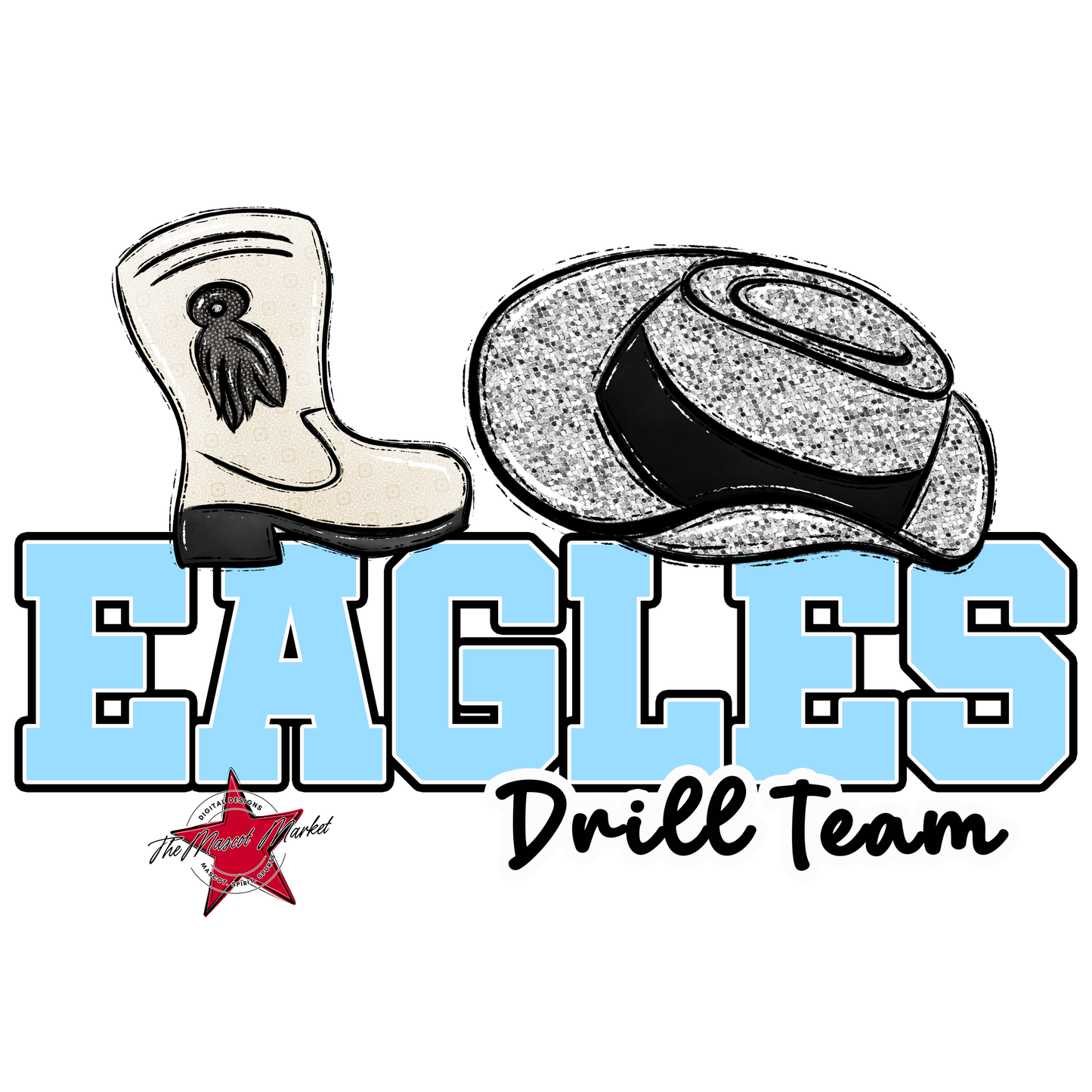 Eagles Varsity Drill Team Design-Columbia Blue