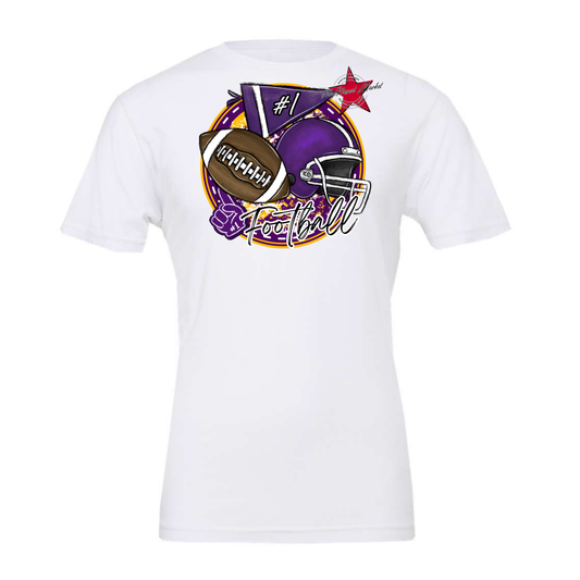 Football Circle Design-Purple-Yellow