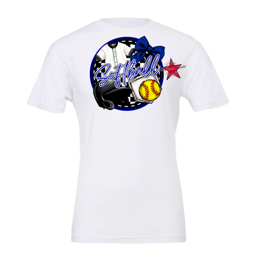 Circle Softball Design-Blue