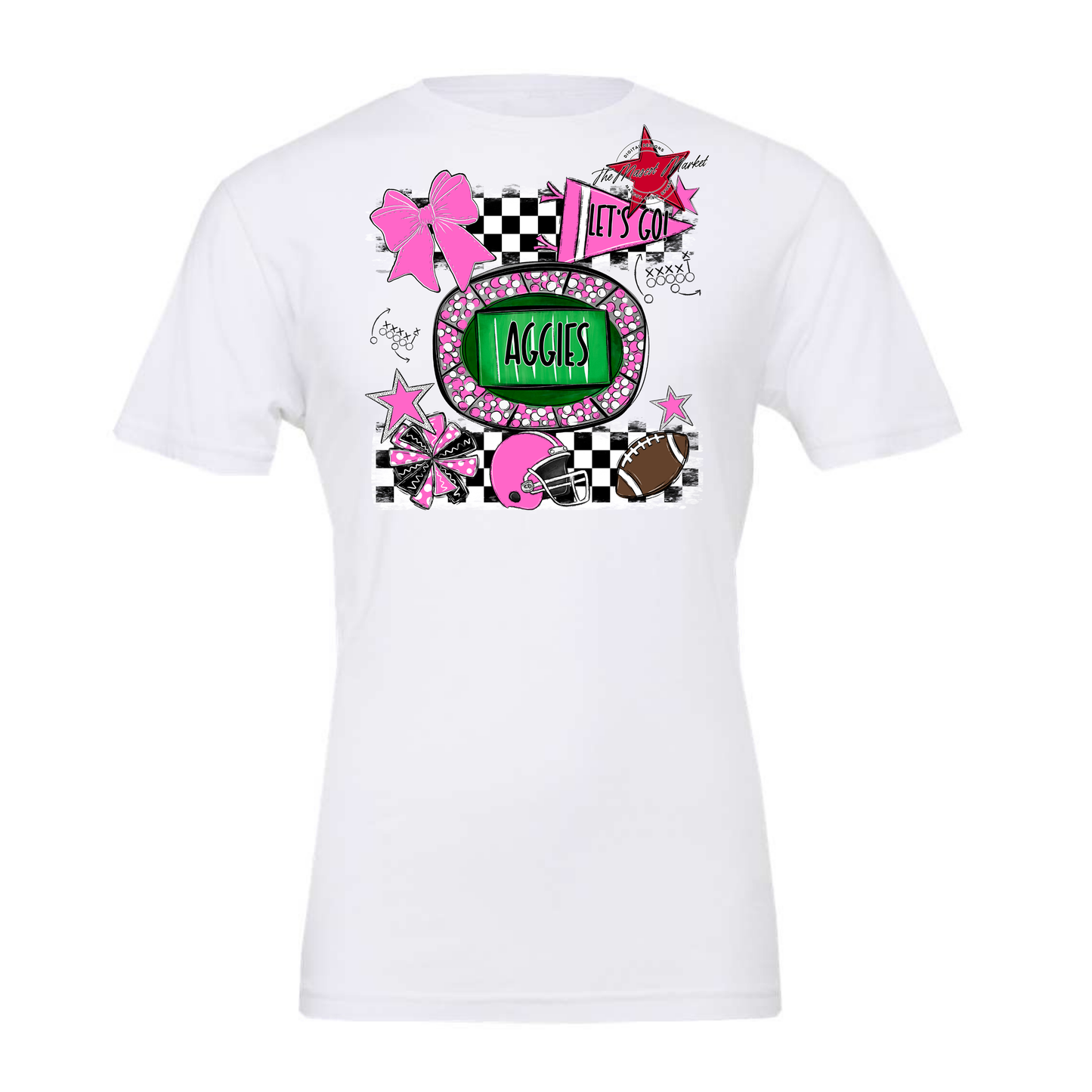 Aggies Checker Spirit Design-Baby Pink