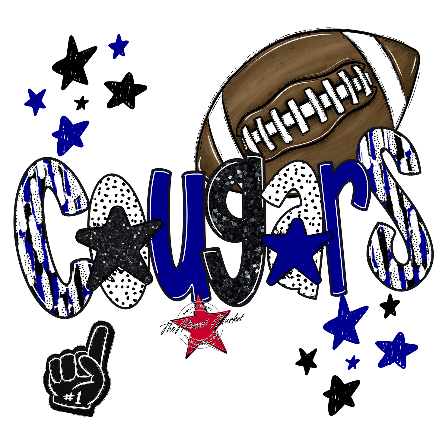 Cougars Football Scrape-Blue