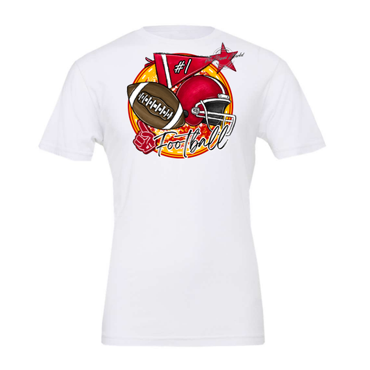 Football Circle Design-Red-Yellow