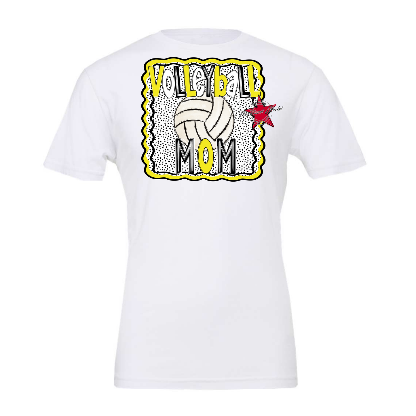 Volleyball Mom Dot Design-Bright Yellow