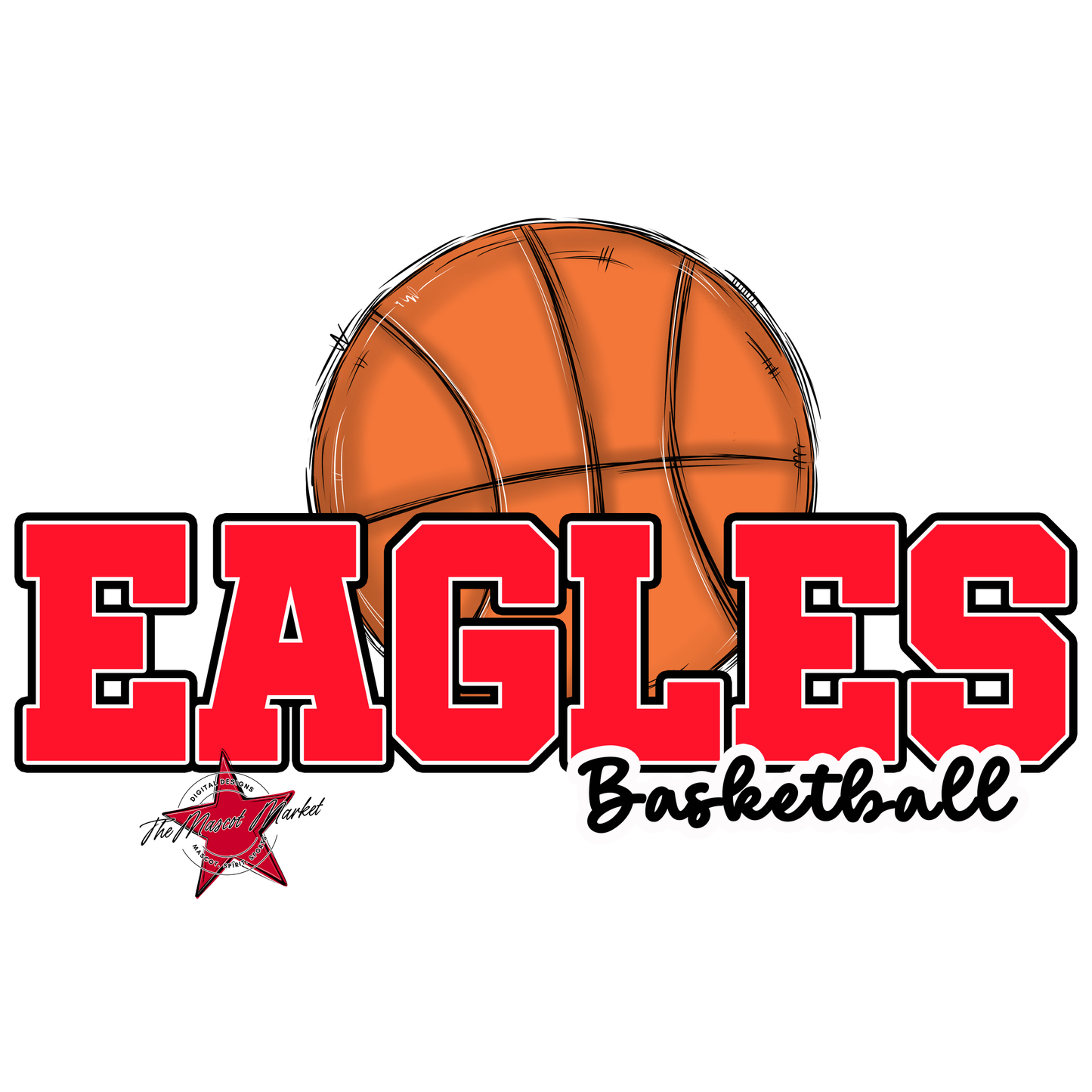 Eagles Varsity Basketball Design-Bright Red